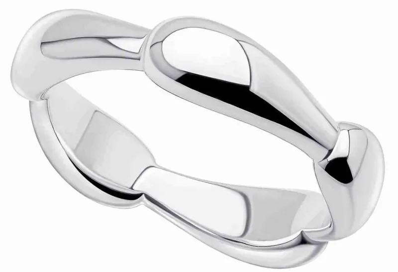 Bague en forme de larme allongée en argent 925 pour femme