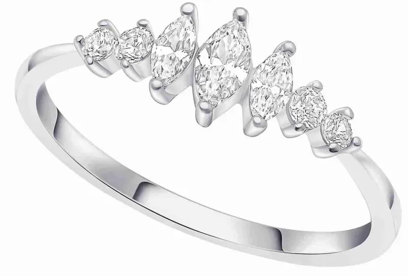 Bague dégradée zirconiums chic et classe en argent 925 femme