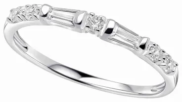 Bague éternité pour femme en argent massif 925 sertie d'un tour complet de pierres de zirconium brillantes.