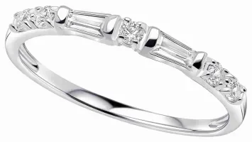 Bague éternité pour femme en argent massif 925 sertie d'un tour complet de pierres de zirconium brillantes.