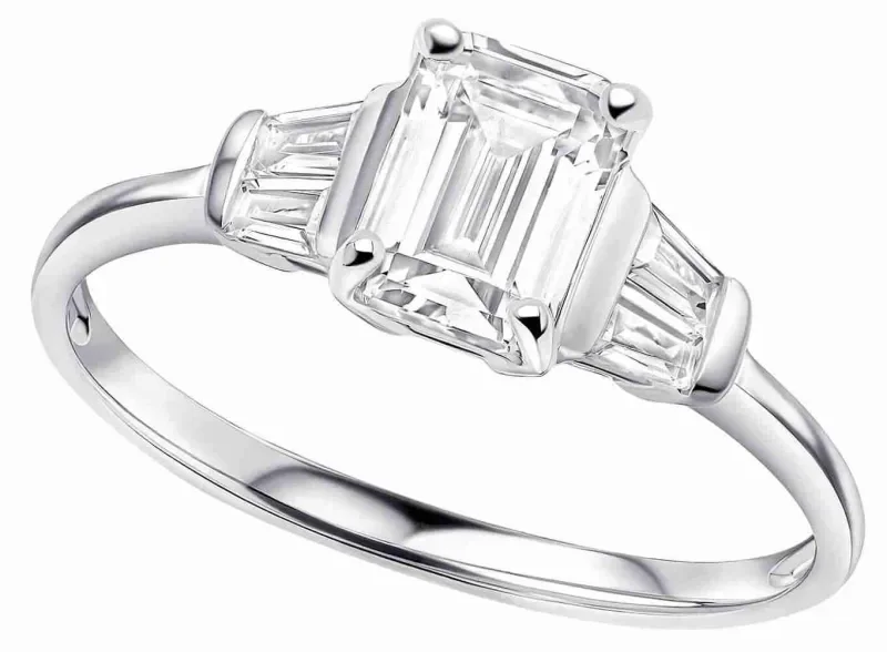 Bague moderne et élégant zirconiums en argent 925