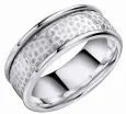 Bague tournante au design brossé martelé en argent massif 925 unisex