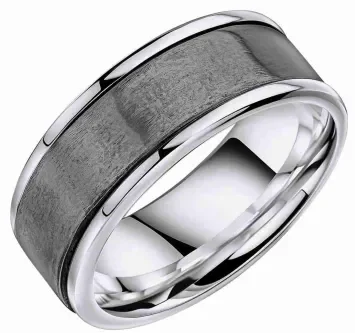Bague unisexe en argent massif 925 avec anneau central tournant au fini brossé mat anti-stress.