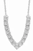Collier forme en V et zirconiums en argent 925 bijou femme élégant