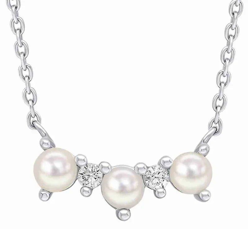 Collier perle et zirconiums en argent 925 bijou femme élégant et intemporel