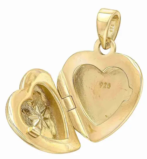 Collier cœur étoilé porte photo plaqué or en argent 925 bijou femme personnalisable
