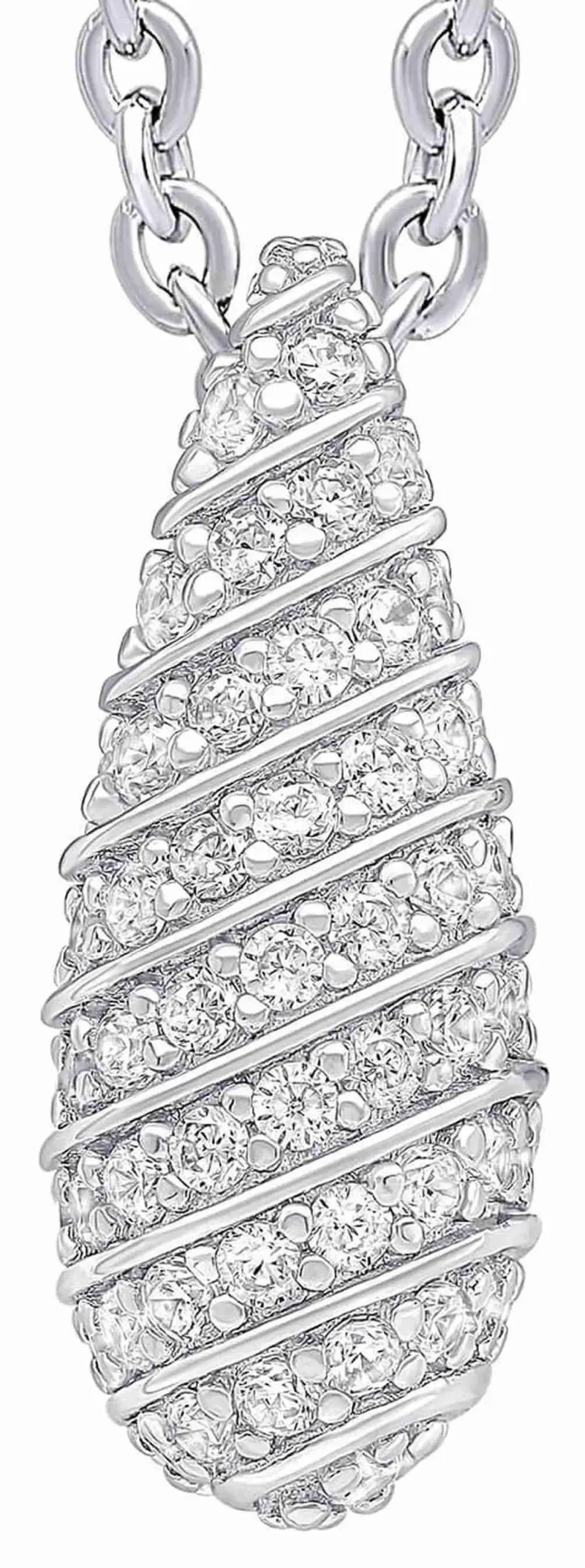 Collier goutte zirconiums élégant en argent 925 bijou femme