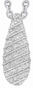 Collier goutte zirconiums élégant en argent 925 bijou femme