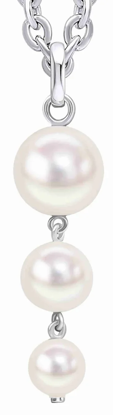Collier de perles d'eau douce véritables en dégradé pour femme avec fermoir en argent massif 925.