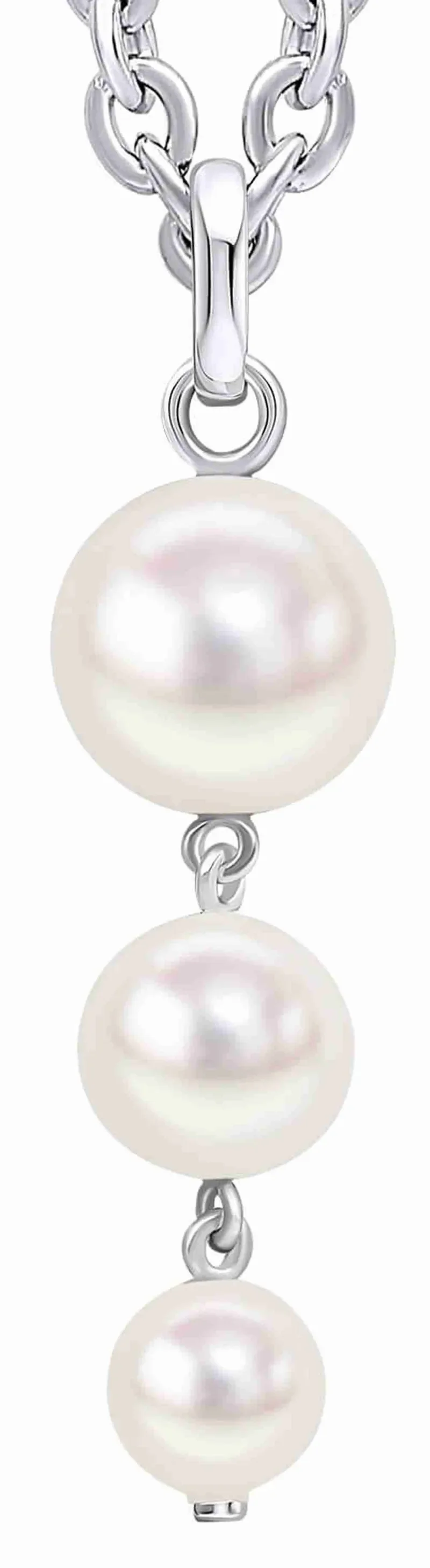Collier dégradé de perles d'eau douce en argent 925 bijou femme élégant