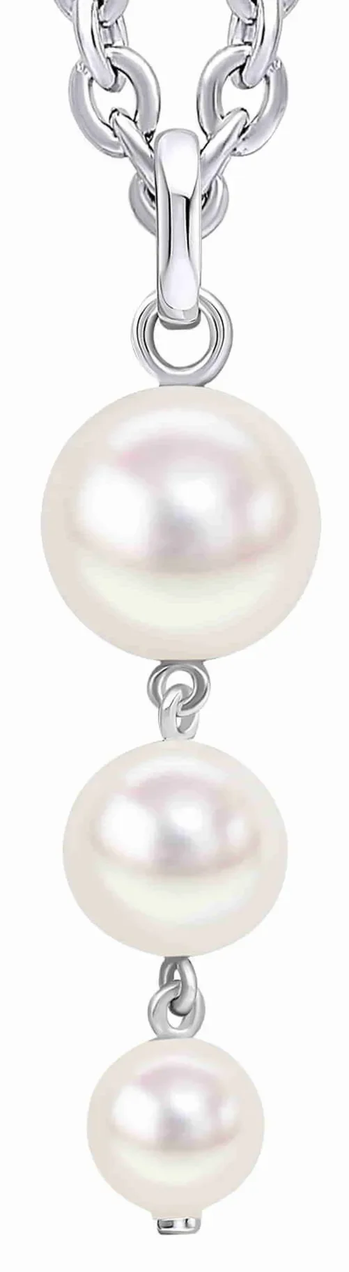 Collier de perles d'eau douce véritables en dégradé pour femme avec fermoir en argent massif 925.