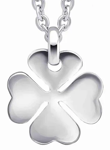 Collier pour femme en argent massif 925 avec pendentif trèfle à quatre feuilles symbole de chance.