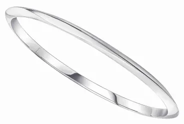 Bracelet jonc rigide en argent massif 925 finition polie design géométrique aiguisé.