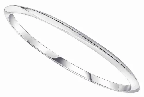 Bracelet jonc rigide en argent massif 925 finition polie design géométrique aiguisé.