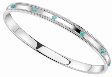 Bracelet pour femme en argent 925 orné de pierres turquoise bleues Éclat d'Azur, finition polie brillante sur fond blanc.