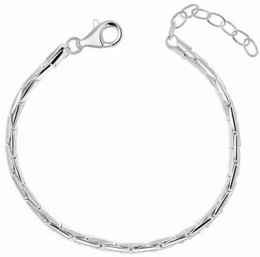 Bracelet pour femme en argent 925 avec maille serpent fluide et lisse, finition polie brillante avec fermoir mousqueton.