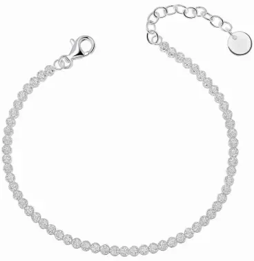 Bracelet rivière Éclat Céleste en argent 925 serti d'une ligne continue de cristaux de zirconium brillants, stylé.
