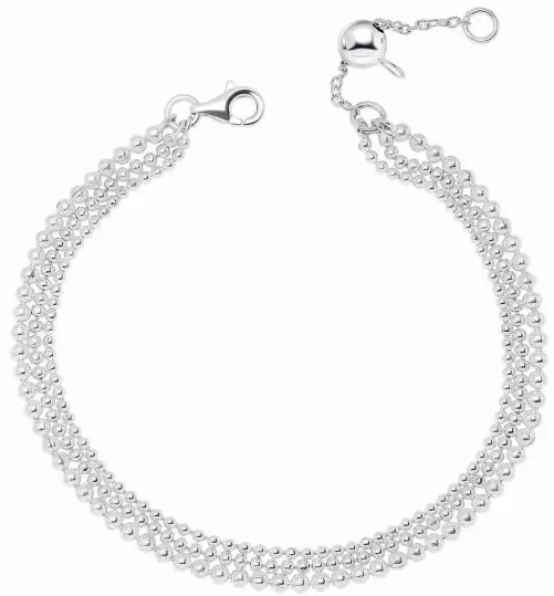 Bracelet pour femme en argent 925 avec mailles entrelacées raffinées et fermoir mousqueton, vue rapprochée du maillage.