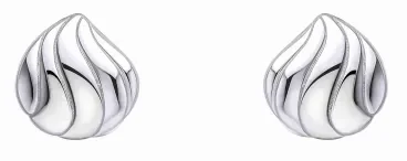 Paire de boucles d'oreilles pour femme Éclat Intemporel en argent massif 925 poli, design classique et brillant sur fond neutre.