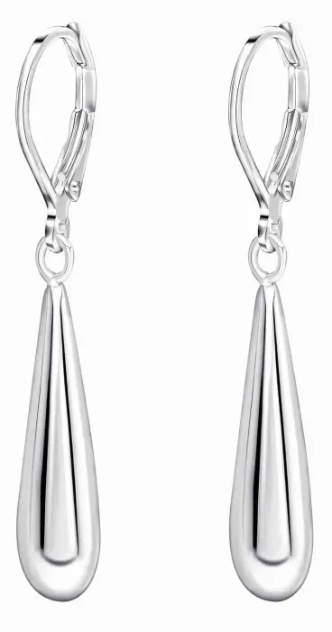 Boucles d'oreilles goutte volumineuses en argent 925 poli miroir, design moderne et courbe fluide, bijou tendance pour femme.