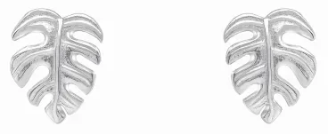 Boucles d'oreilles pour femme en argent 925 véritable en forme de feuille délicate.