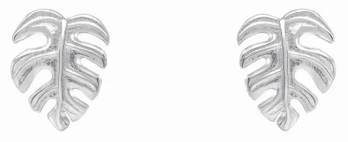 Boucles d'oreilles pour femme en argent 925 véritable en forme de feuille délicate.