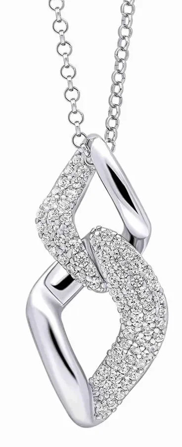 Collier femme élégant en argent 925 serti de pierres en zirconium brillant éclat divin.