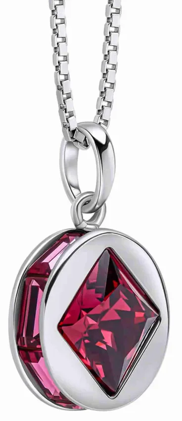 Collier cristal éclat fuchsia en argent 925 femme