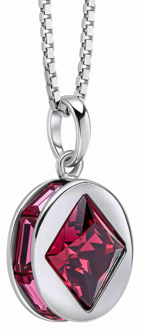 Collier cristal éclat fuchsia en argent 925 femme