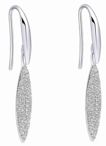 Boucles d'oreilles pour femme en argent massif 925 serties de pierres de zirconium étincelantes.