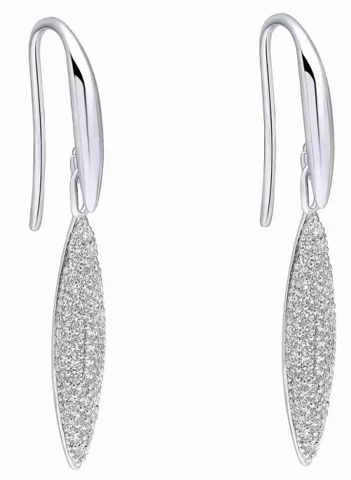 Boucles d'oreilles pour femme en argent massif 925 serties de pierres de zirconium étincelantes.