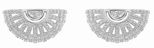 Boucles d'oreilles pour femme en argent massif 925 serties de pierres de zirconium étincelantes.