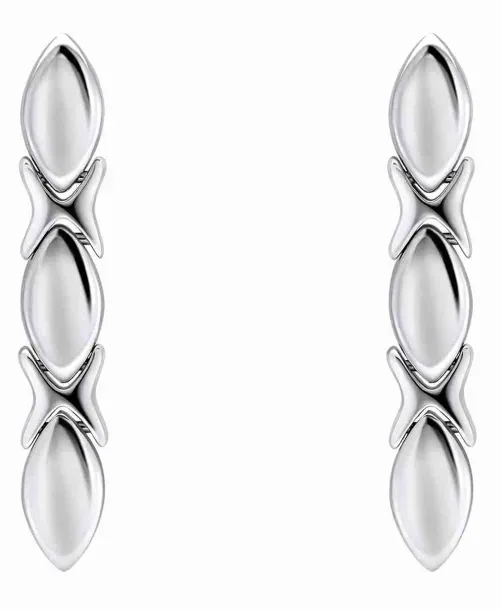 Paire de boucles d'oreilles éclat intemporel pour femme en argent massif 925 brillant.