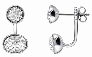 Paires de boucles d'oreilles pour femme en argent massif 925 avec pierres de cristal étincelantes.