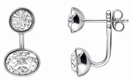 Paires de boucles d'oreilles pour femme en argent massif 925 avec pierres de cristal étincelantes.