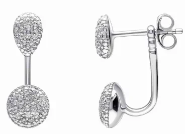 Boucles d'oreilles éclat zirconium pour femme en argent massif 925 et pierre de  étincelante