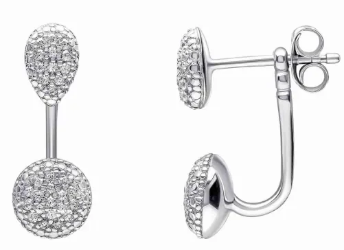 Boucles d'oreilles éclat zirconium pour femme en argent massif 925 et pierre de  étincelante