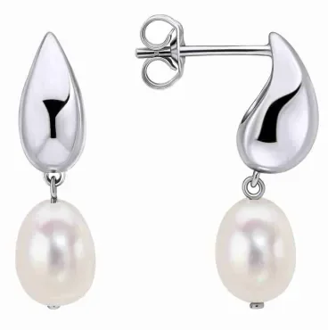 Boucles d'oreilles femme éclat nacré en argent massif 925 avec perles de culture véritables