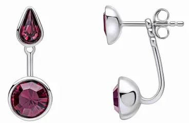 Boucles d'oreilles femme cristal de lumière en argent massif 925 poli miroir