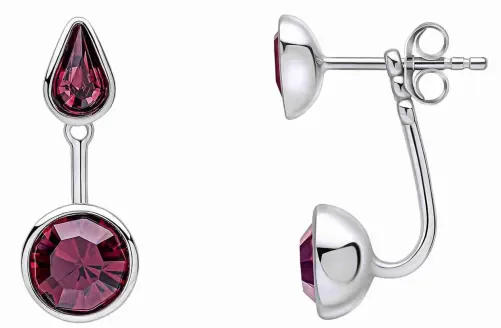Boucles d'oreilles femme cristal de lumière en argent massif 925 poli miroir