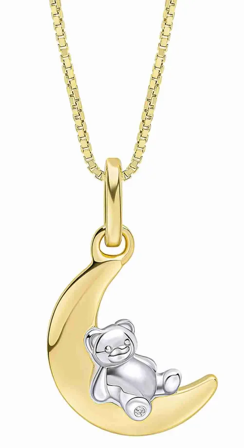 Collier ourson tendresse en argent 925 plaqué or bijou enfant