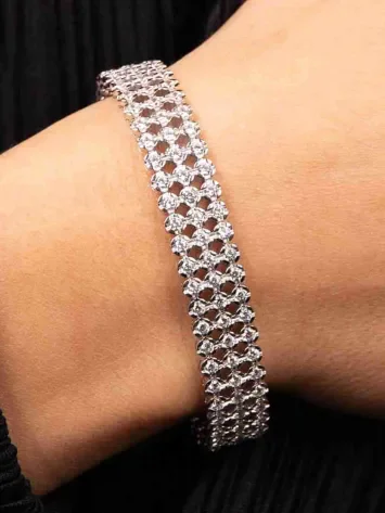 Bracelet zirconium blanc en argent