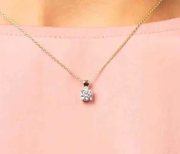 Collier solitaire  éclat d or