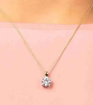 Collier solis ✨ pendentif zircon sur argent 925 plaqué or 18 carats