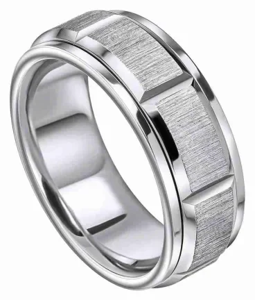 Alliance unisexe Atlas en acier chirurgical 316L poli avec design épuré et moderne
