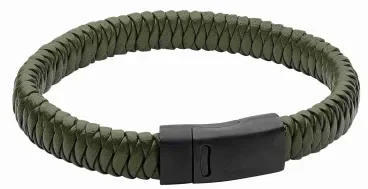 Bracelet homme Urban Explorer en corde de survie kaki avec fermoir technique en acier noir