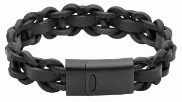 Bracelet pour homme en acier inoxydable noir mat au design urbain et minimaliste