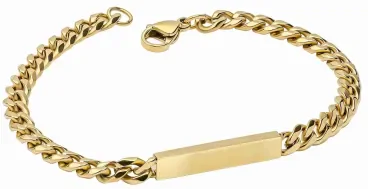 Bracelet Aura dorée avec chaîne fine et finitions polies éclatantes pour homme