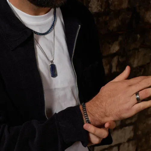 Bracelet chaîne gourmette en acier inoxydable argenté bijou