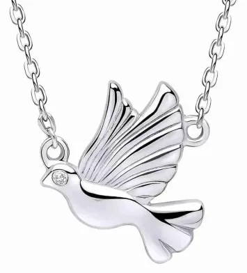 Collier femme en argent 925 avec pendentif hirondelle en plein envol